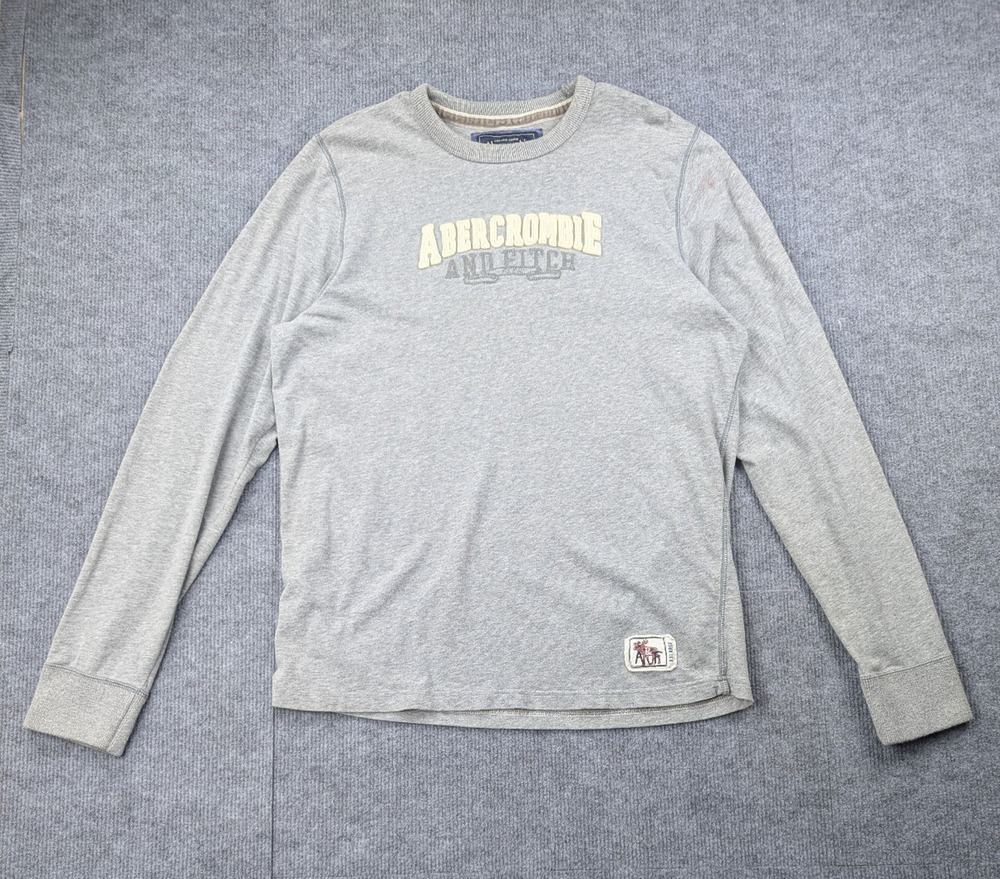 Vintage Abercrombie & Fitch Shirt Mens XXL 3D Embroidered Logo Y2K Skater Grunge